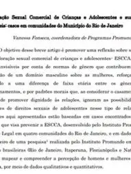 ​Exploração Sexual Comercial de Crianças e Adolescentes e suas faces invisíveis casos em comunidades do Município do Rio de Janeiro